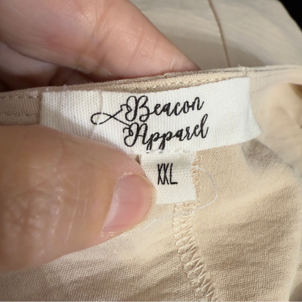 Beacon Apparel short sleeve cream top size XXL - Picture 8 of 10